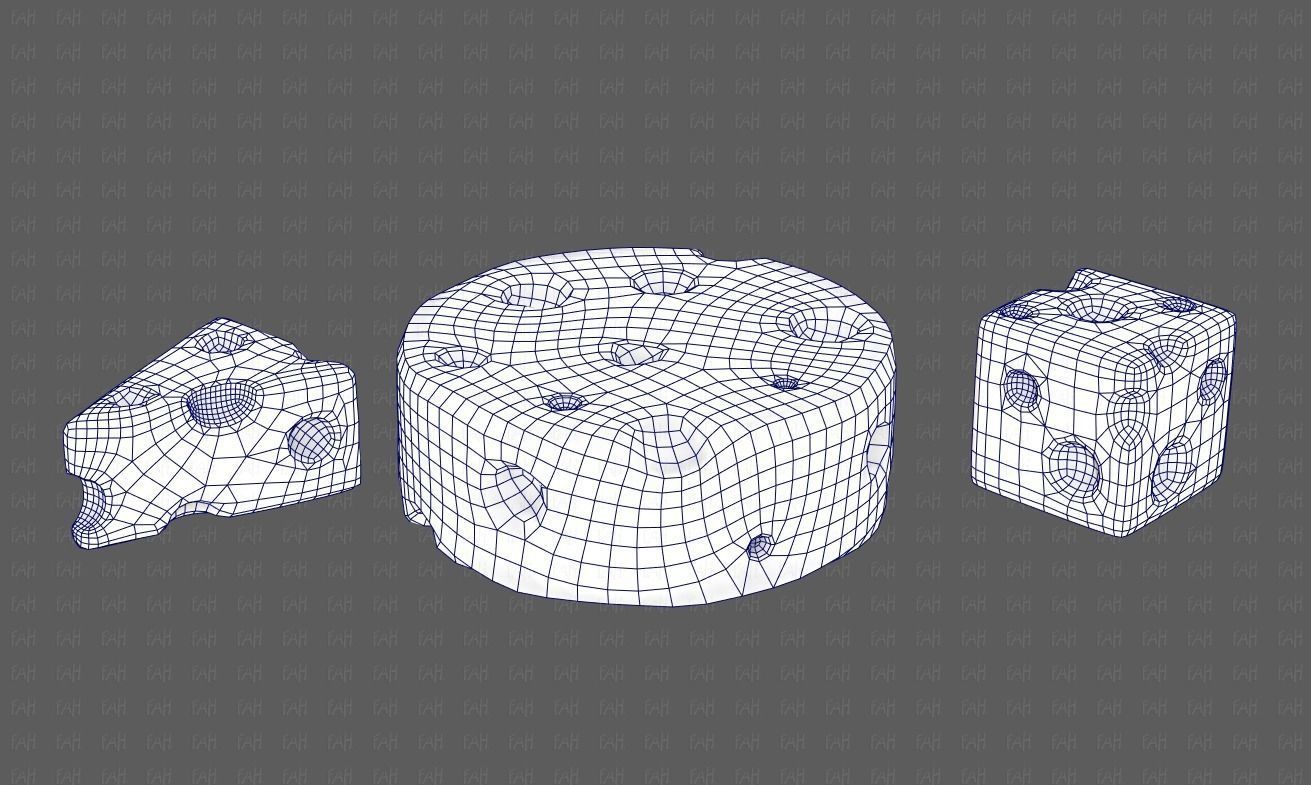 Cheese V01 Low-poly 3D model_32