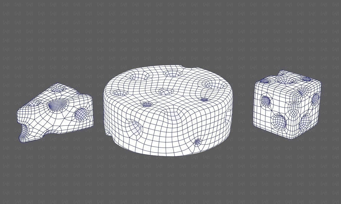 Cheese V01 Low-poly 3D model_16