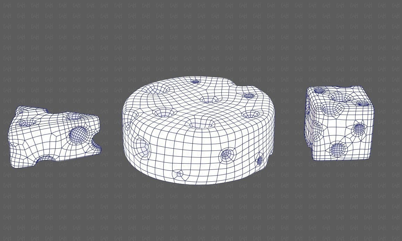 Cheese V01 Low-poly 3D model_11