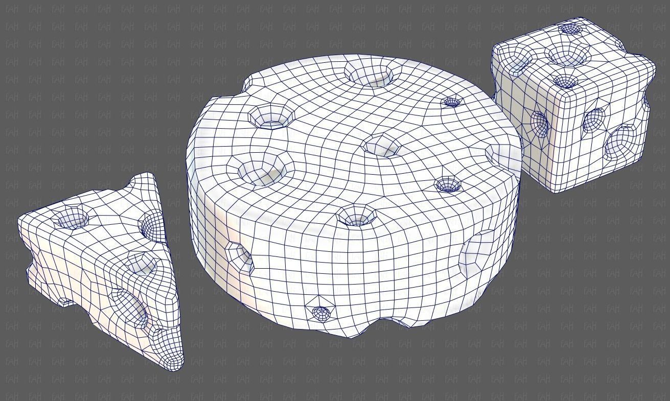 Cheese V01 Low-poly 3D model_40