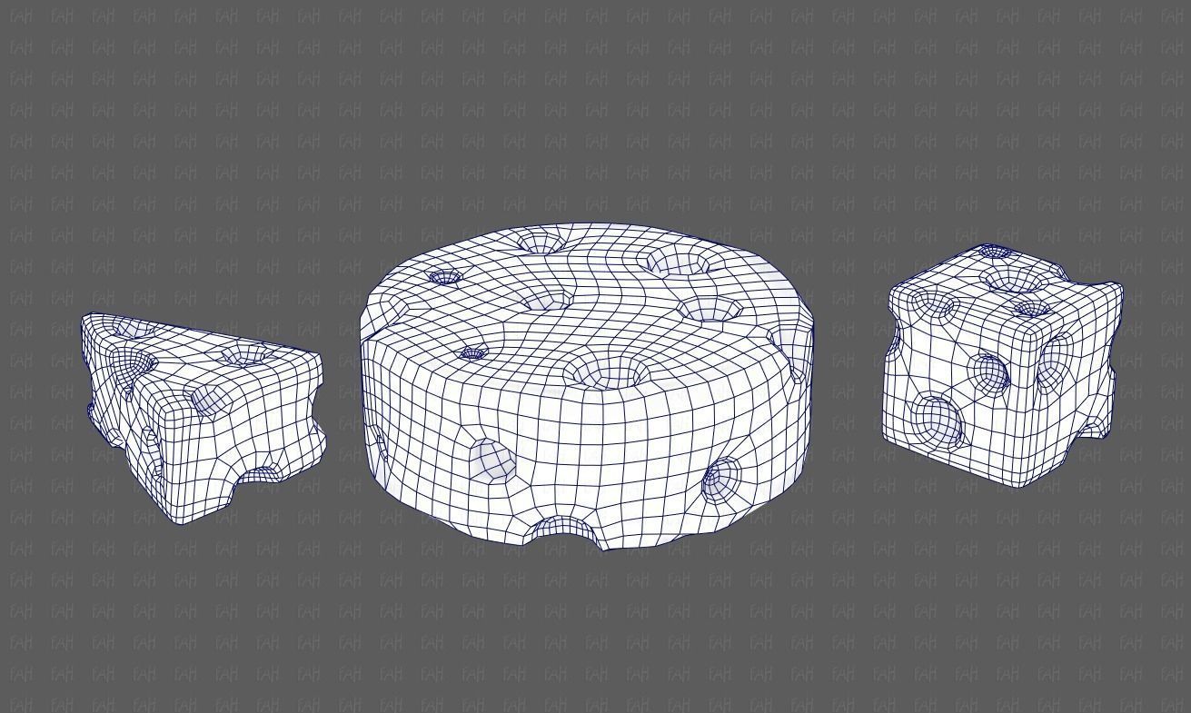 Cheese V01 Low-poly 3D model_30