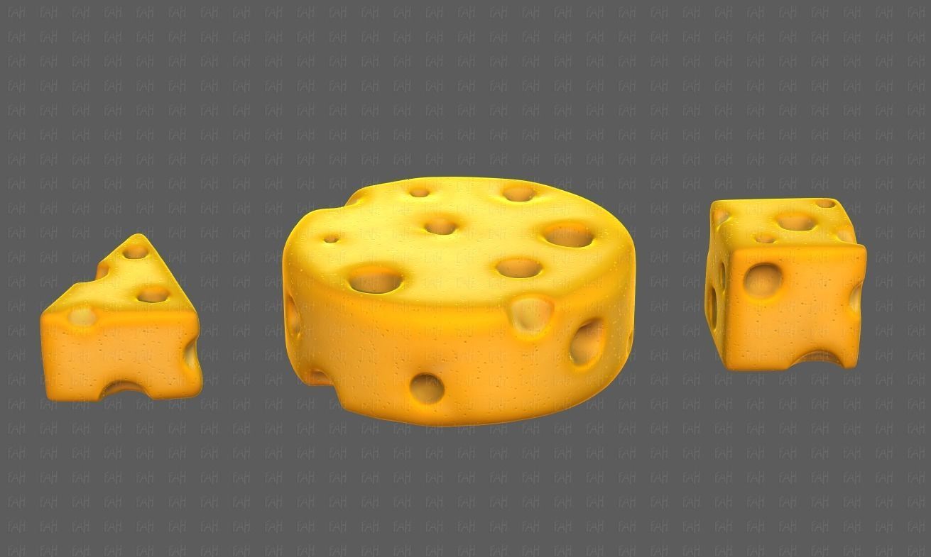 Cheese V01 Low-poly 3D model_5