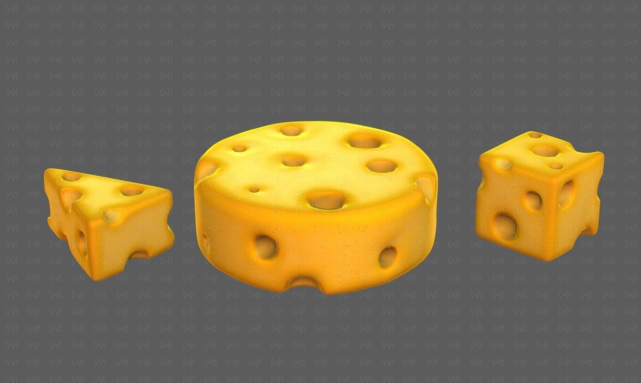 Cheese V01 Low-poly 3D model_6