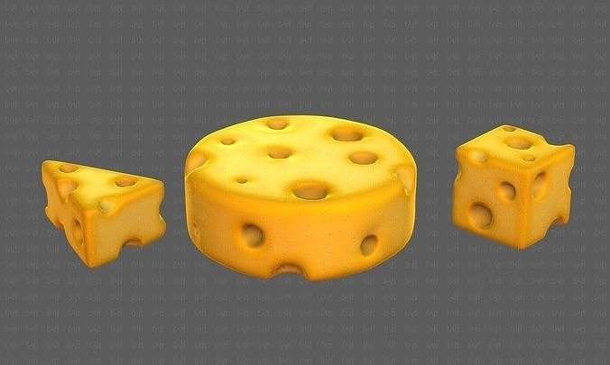 Cheese V01 Low-poly 3D model 7