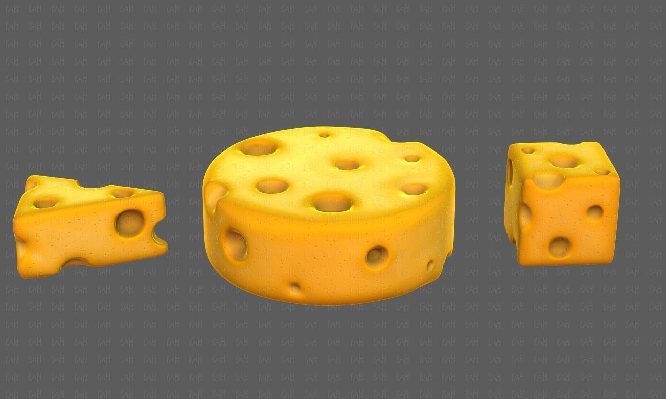 Cheese V01 Low-poly 3D model_3