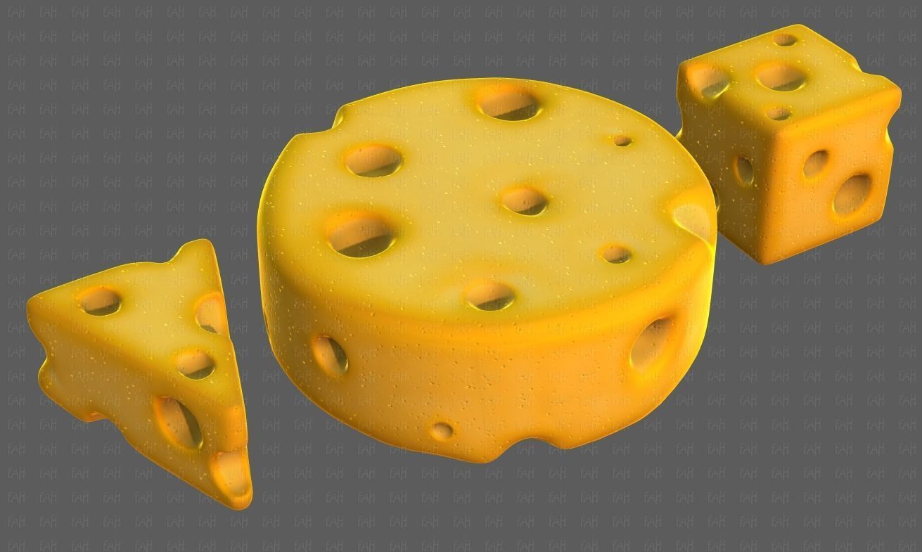 Cheese V01 Low-poly 3D model_37