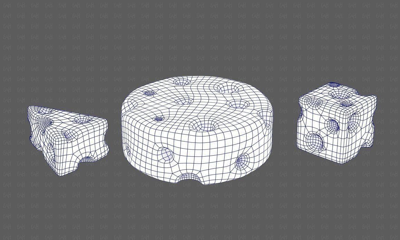 Cheese V01 Low-poly 3D model_14
