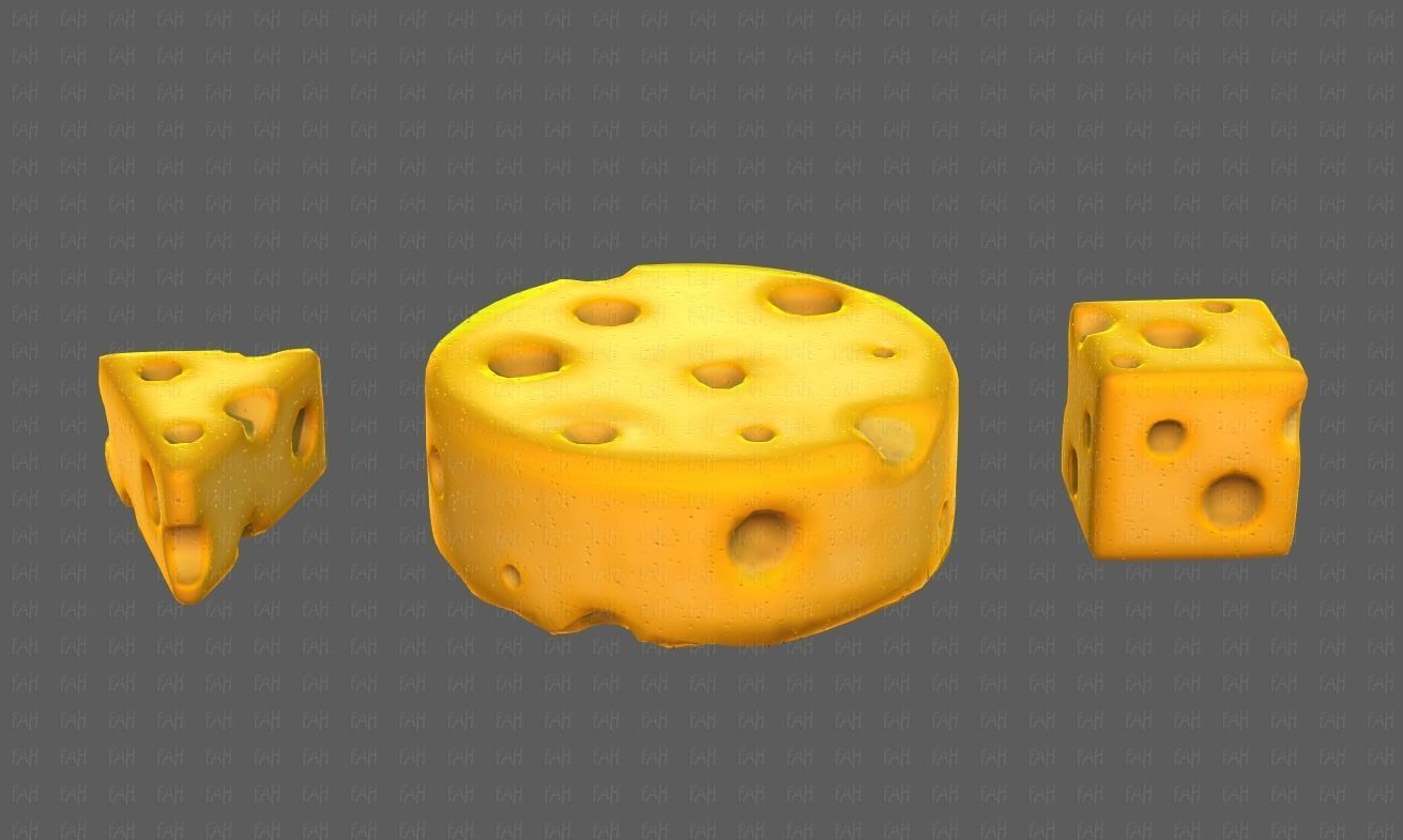 Cheese V01 Low-poly 3D model_17