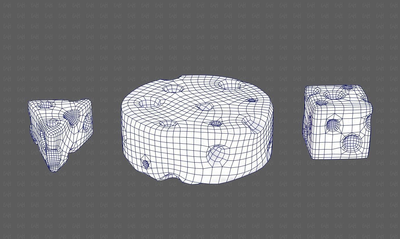 Cheese V01 Low-poly 3D model_25