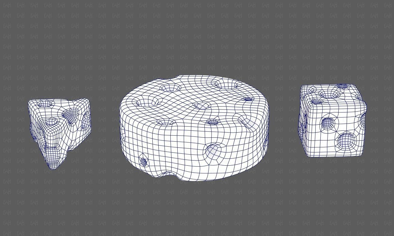 Cheese V01 Low-poly 3D model_9