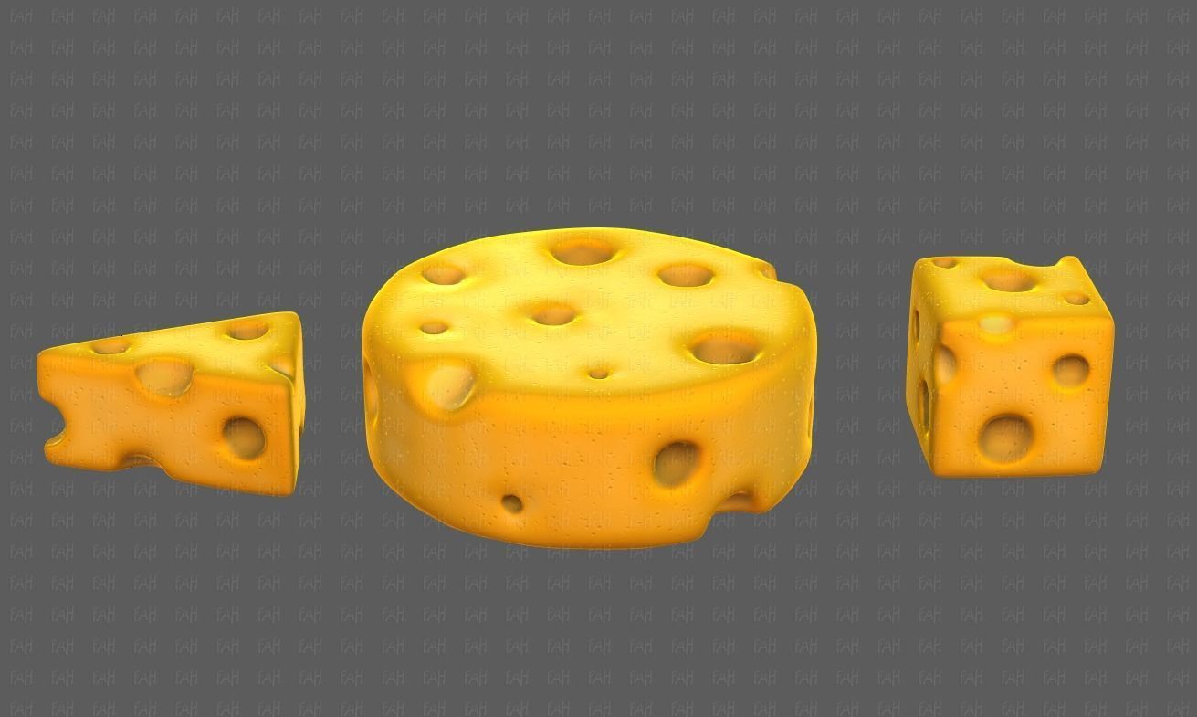 Cheese V01 Low-poly 3D model_7