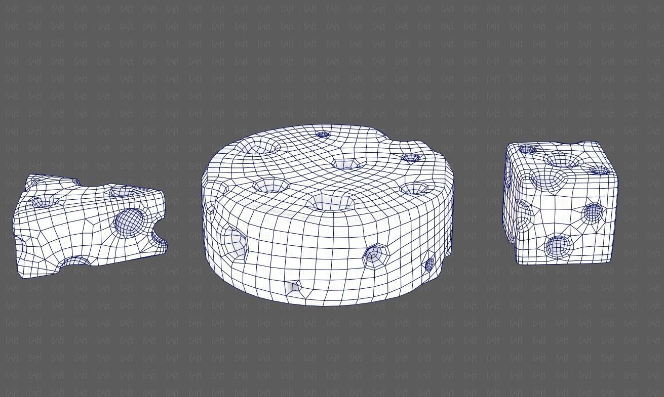 Cheese V01 Low-poly 3D model_27