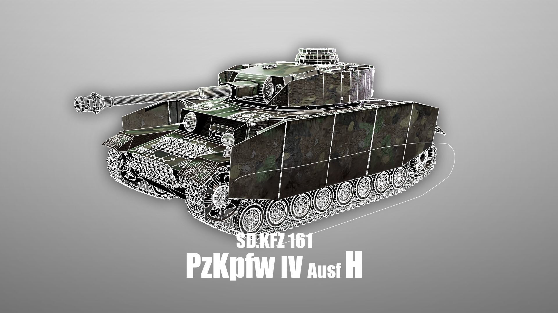 Panzer 4 - PzKpfw IV - Ausf H - Camouflage Livery Low-poly 3D model_6