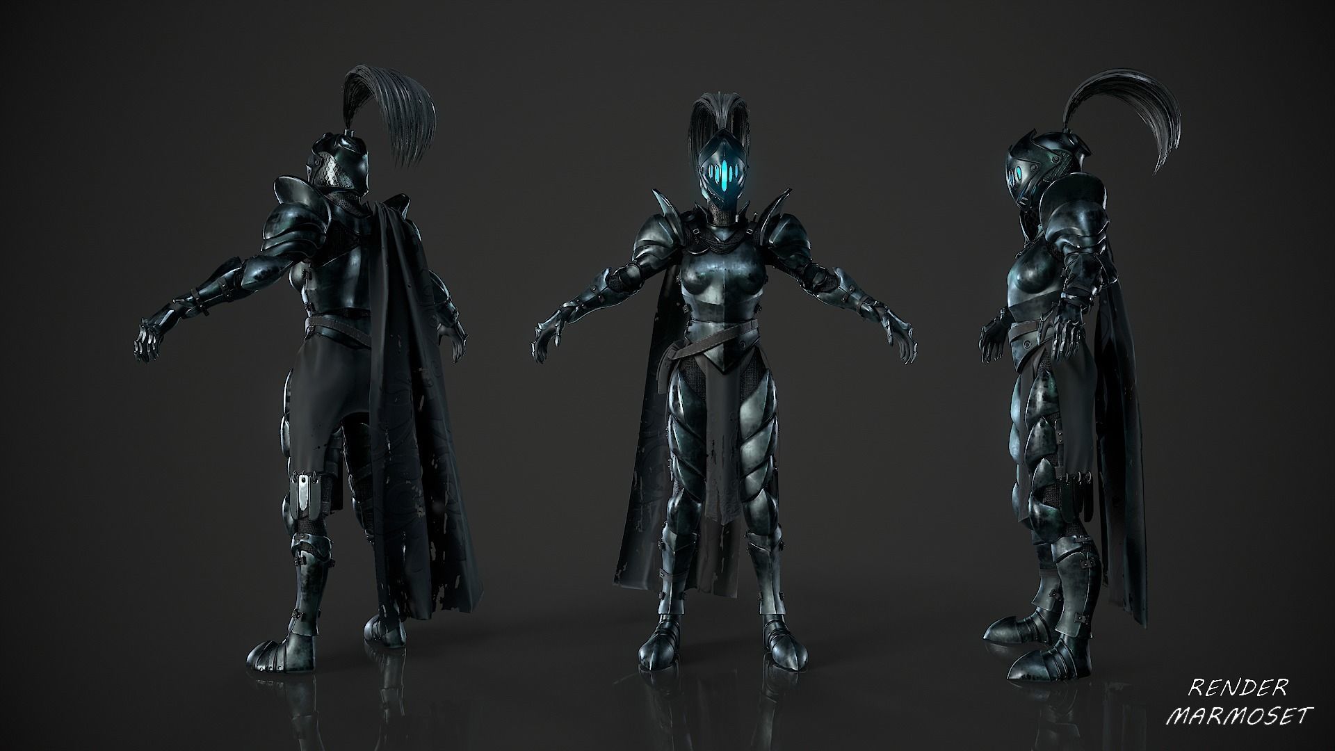 Warrior Girl - Game Ready Low-poly 3D model Low-poly 3D model_5