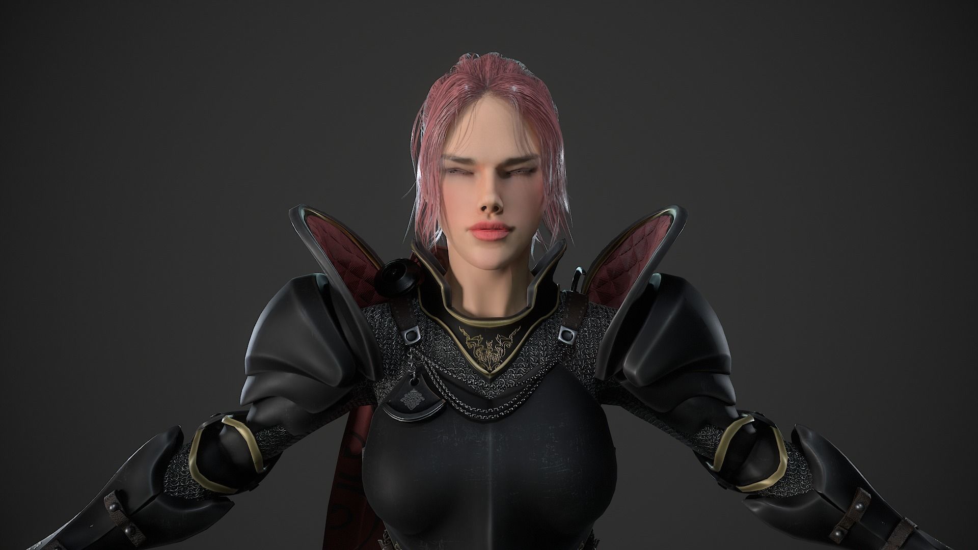 Warrior Girl - Game Ready Low-poly 3D model Low-poly 3D model_23