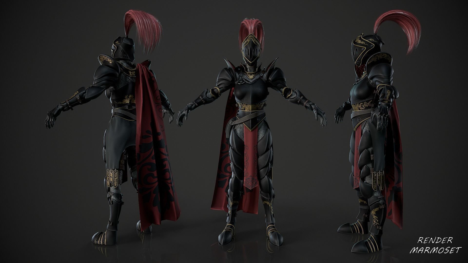 Warrior Girl - Game Ready Low-poly 3D model Low-poly 3D model_3