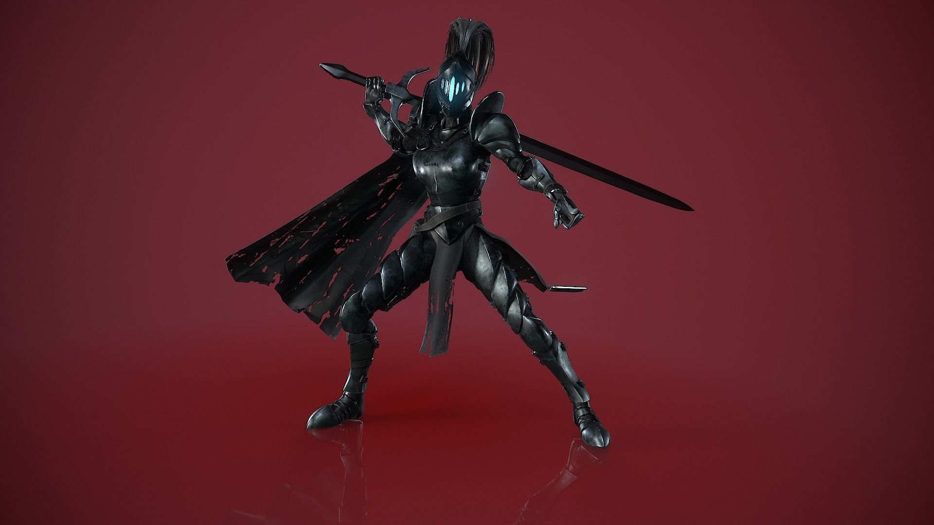 Warrior Girl - Game Ready Low-poly 3D model Low-poly 3D model_11