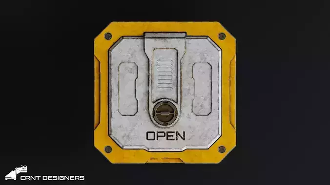 Sci-Fi Entry Panel Low Poly PBR 3D Model