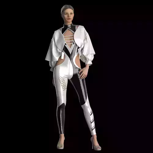 Female overall outfit obj zprj fbx