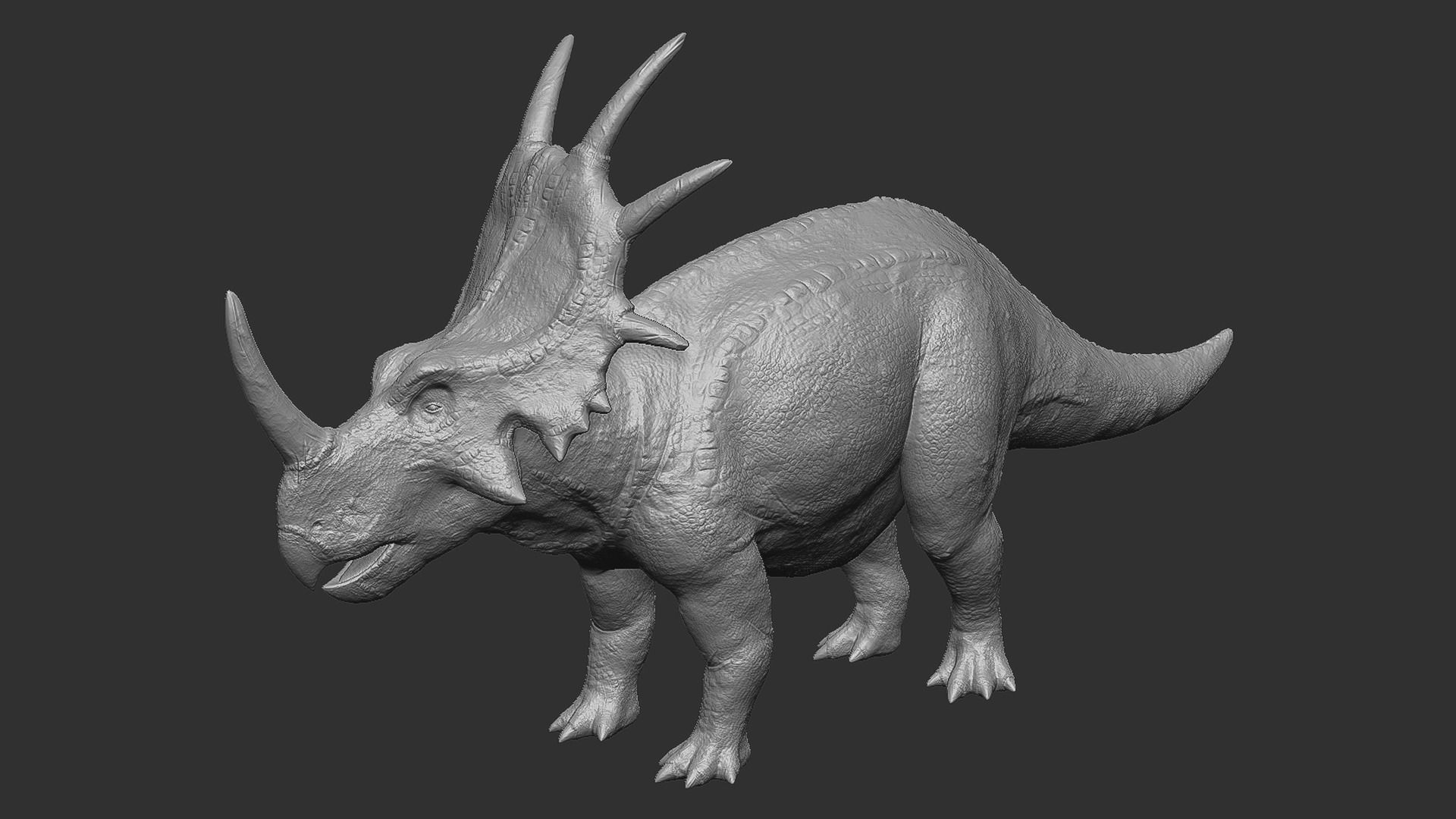 Styracosaurus - Styraco Dinosaur Low-poly 3D model_5