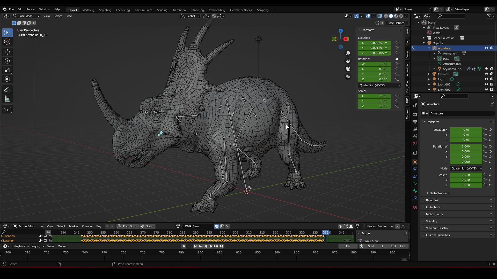 Styracosaurus - Styraco Dinosaur Low-poly 3D model_14