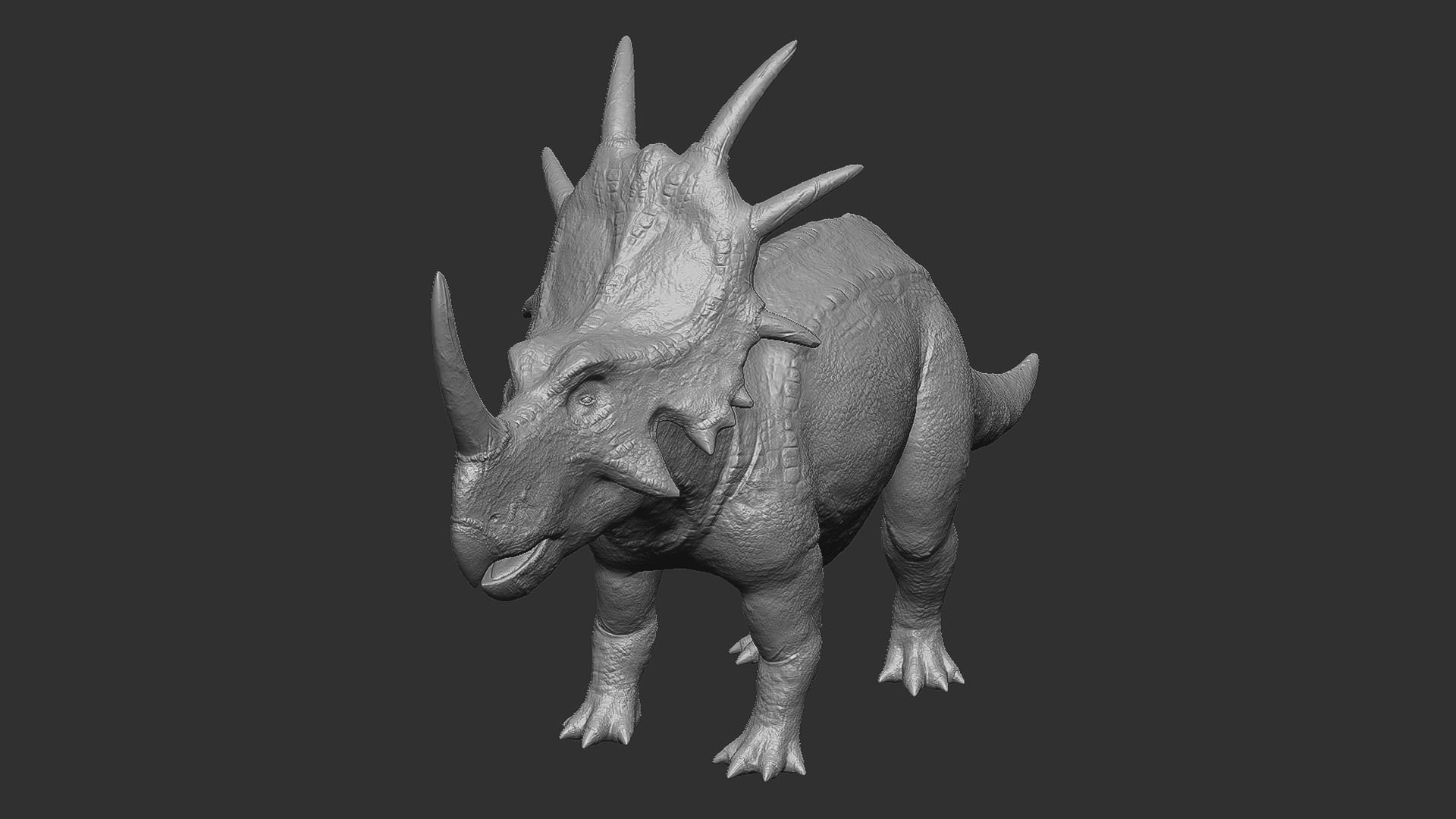 Styracosaurus - Styraco Dinosaur Low-poly 3D model_6