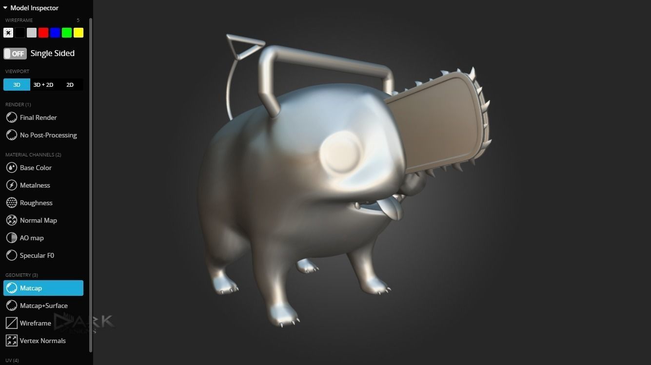 Pochita Low-poly 3D model_2