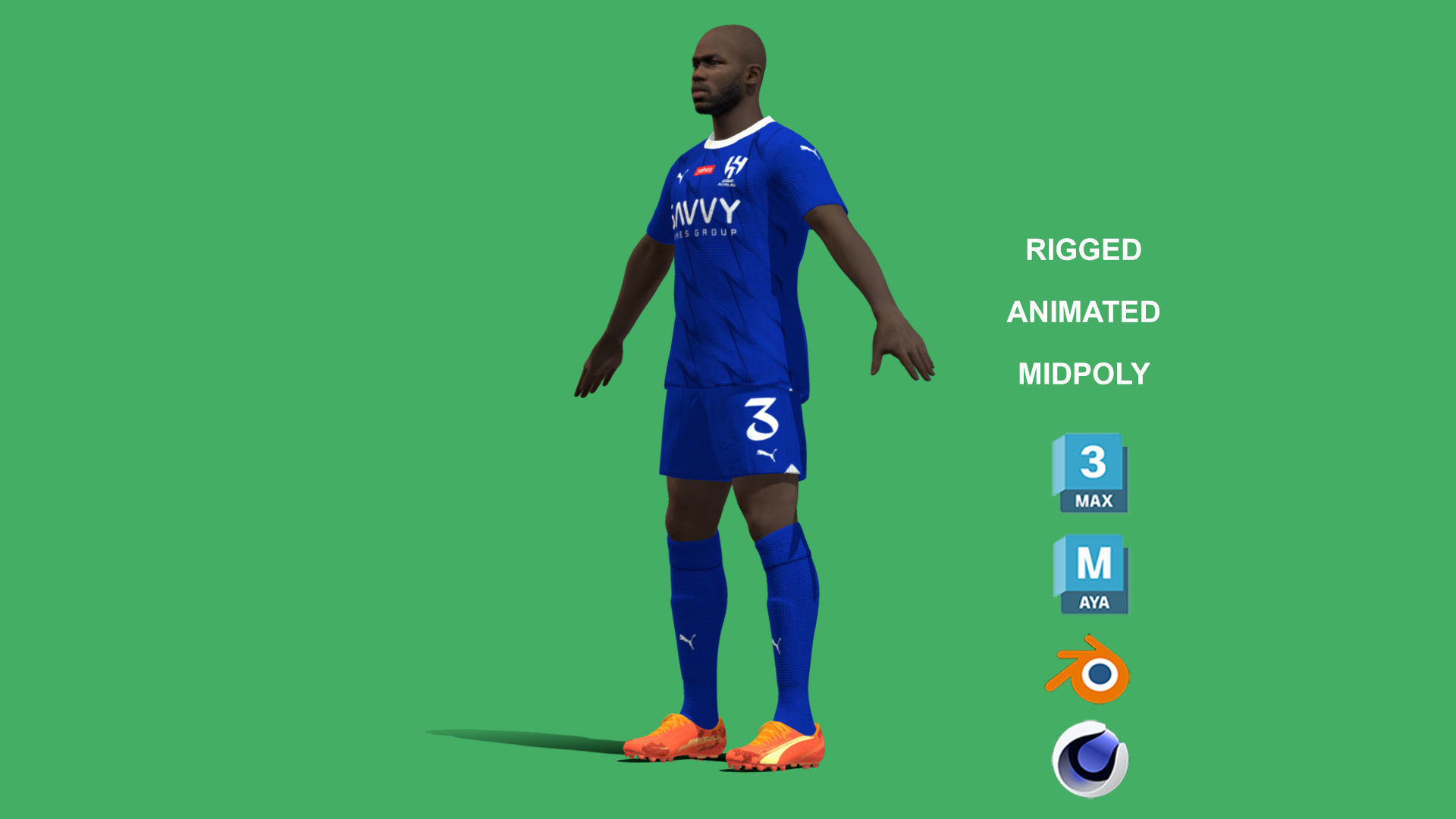3D Rigged Kalidou Koulibaly Al-Hilal 2024 3D model_12