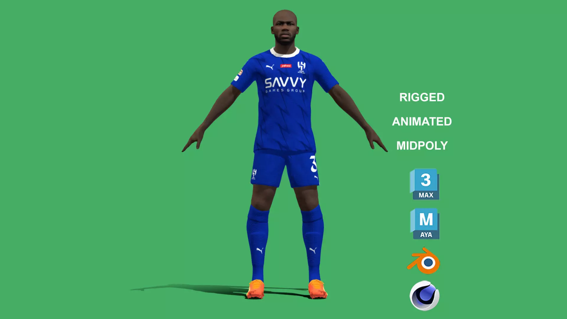 3D Rigged Kalidou Koulibaly Al-Hilal 2024 3D model_0