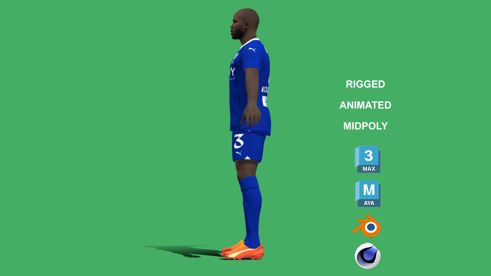 3D Rigged Kalidou Koulibaly Al-Hilal 2024 3D model_11