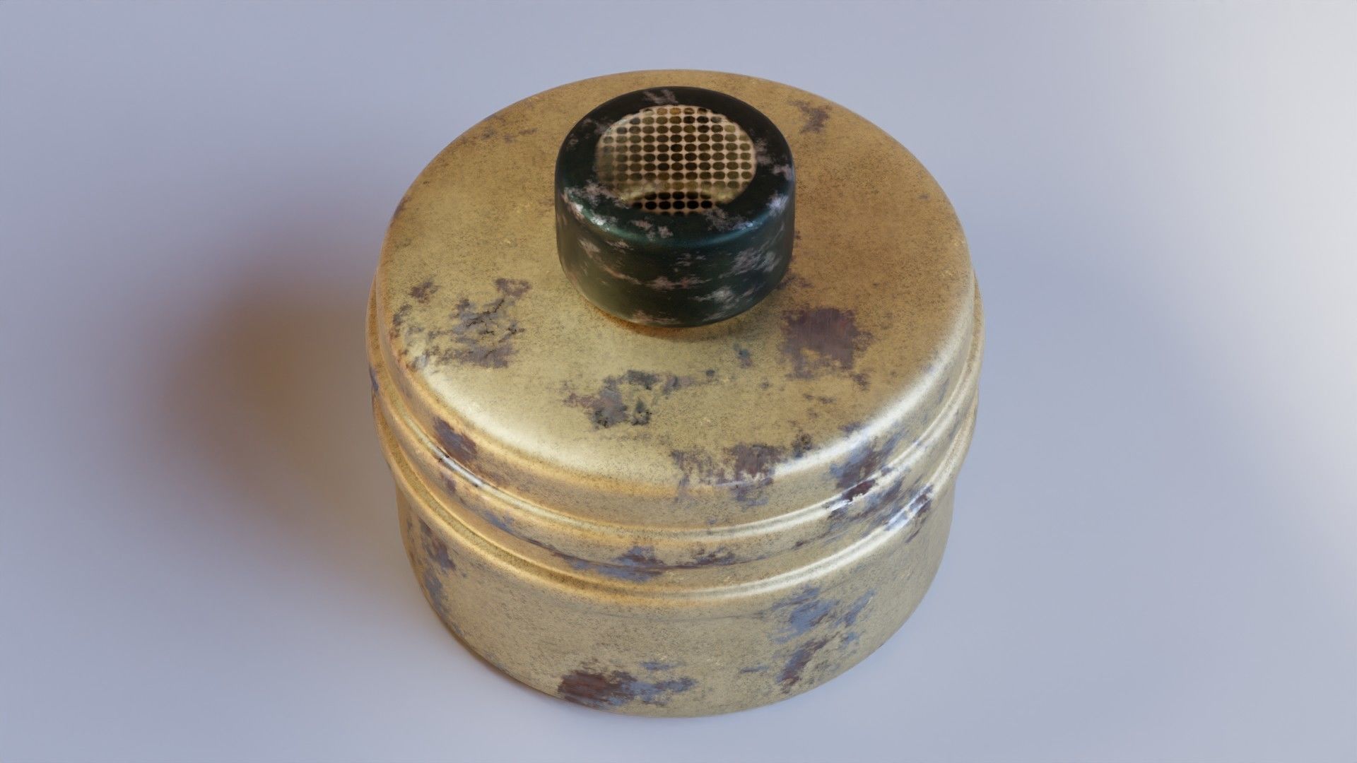 Gold gas face mask filter Low-poly 3D model_2