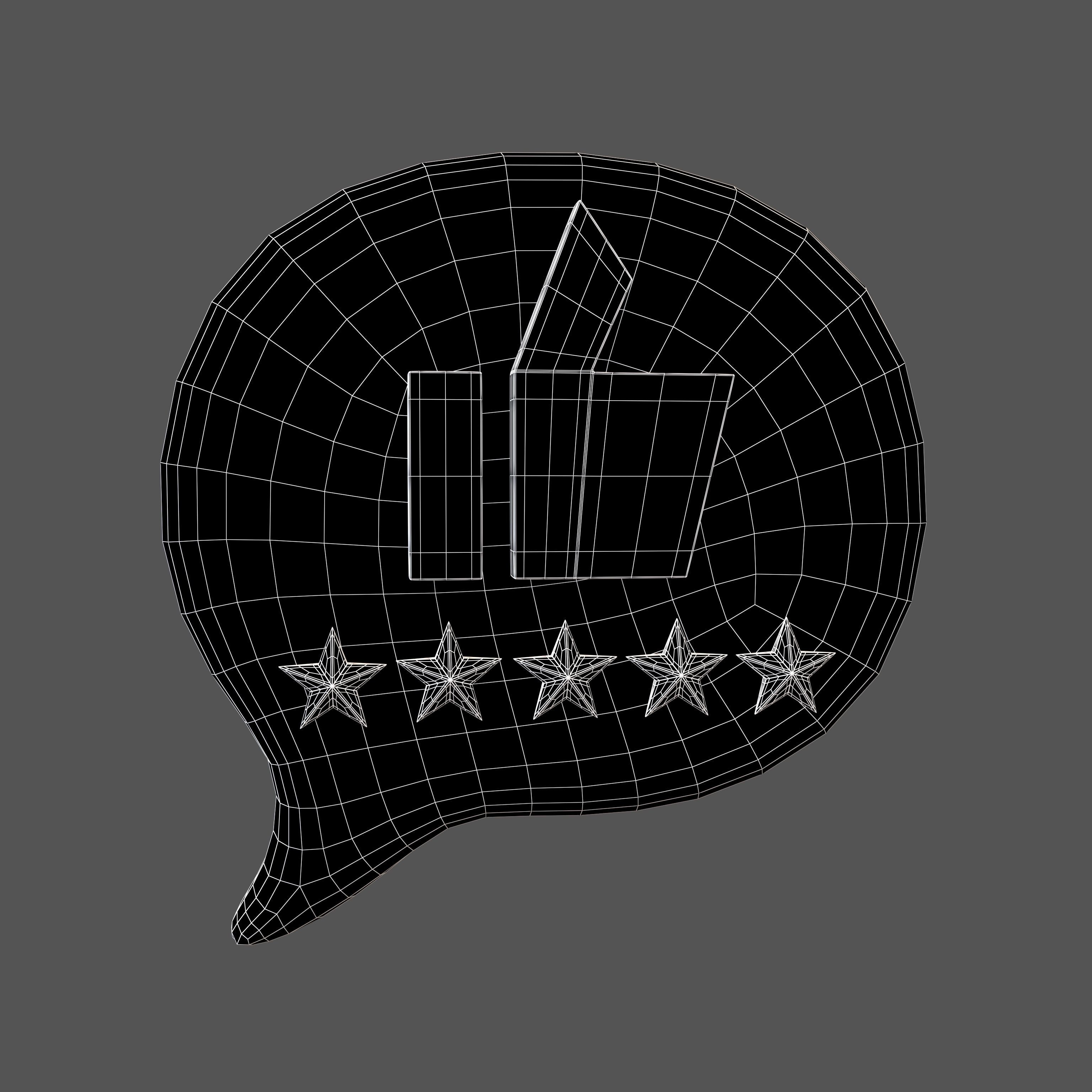 Rating Five Star Bubble Icon V1 004 Low-poly 3D model_4