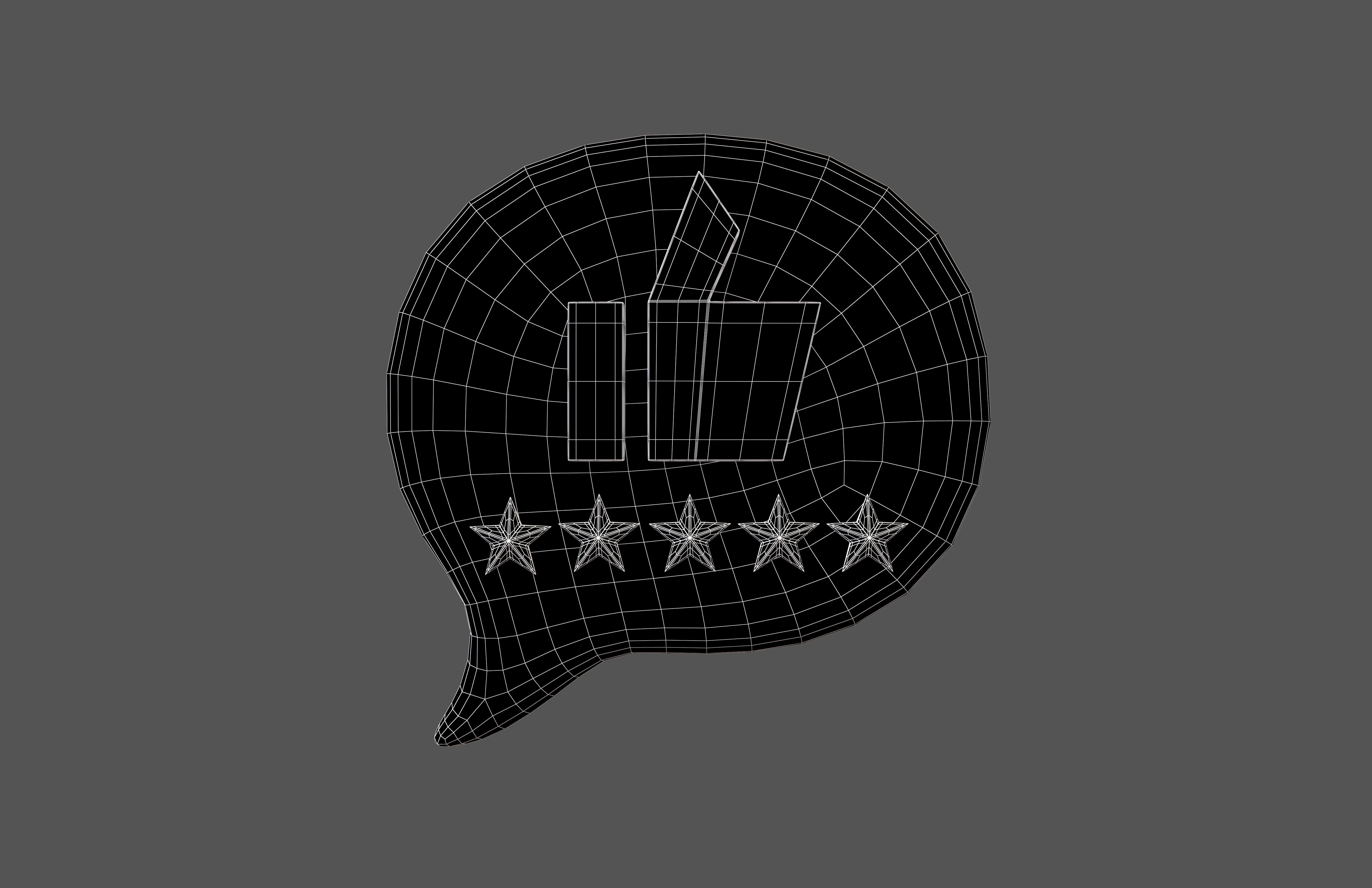 Rating Five Star Bubble Icon V1 004 Low-poly 3D model_6