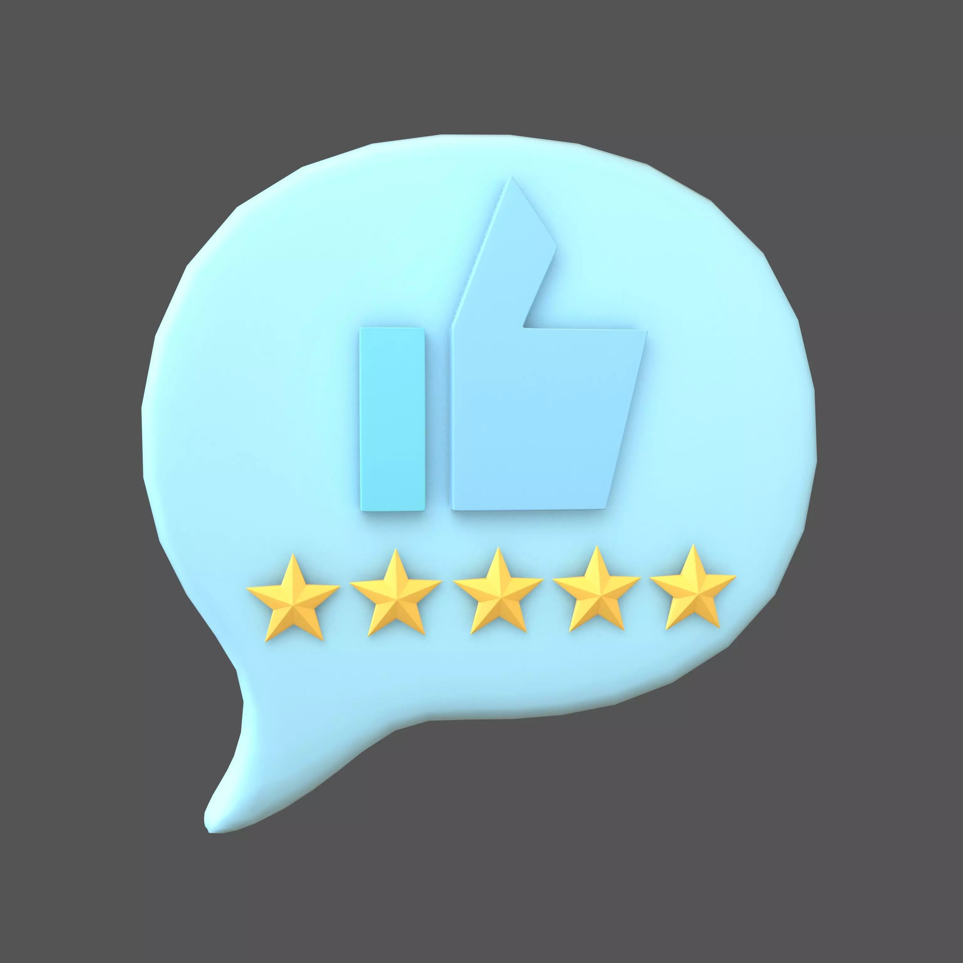 Rating Five Star Bubble Icon V1 004 Low-poly 3D model_0