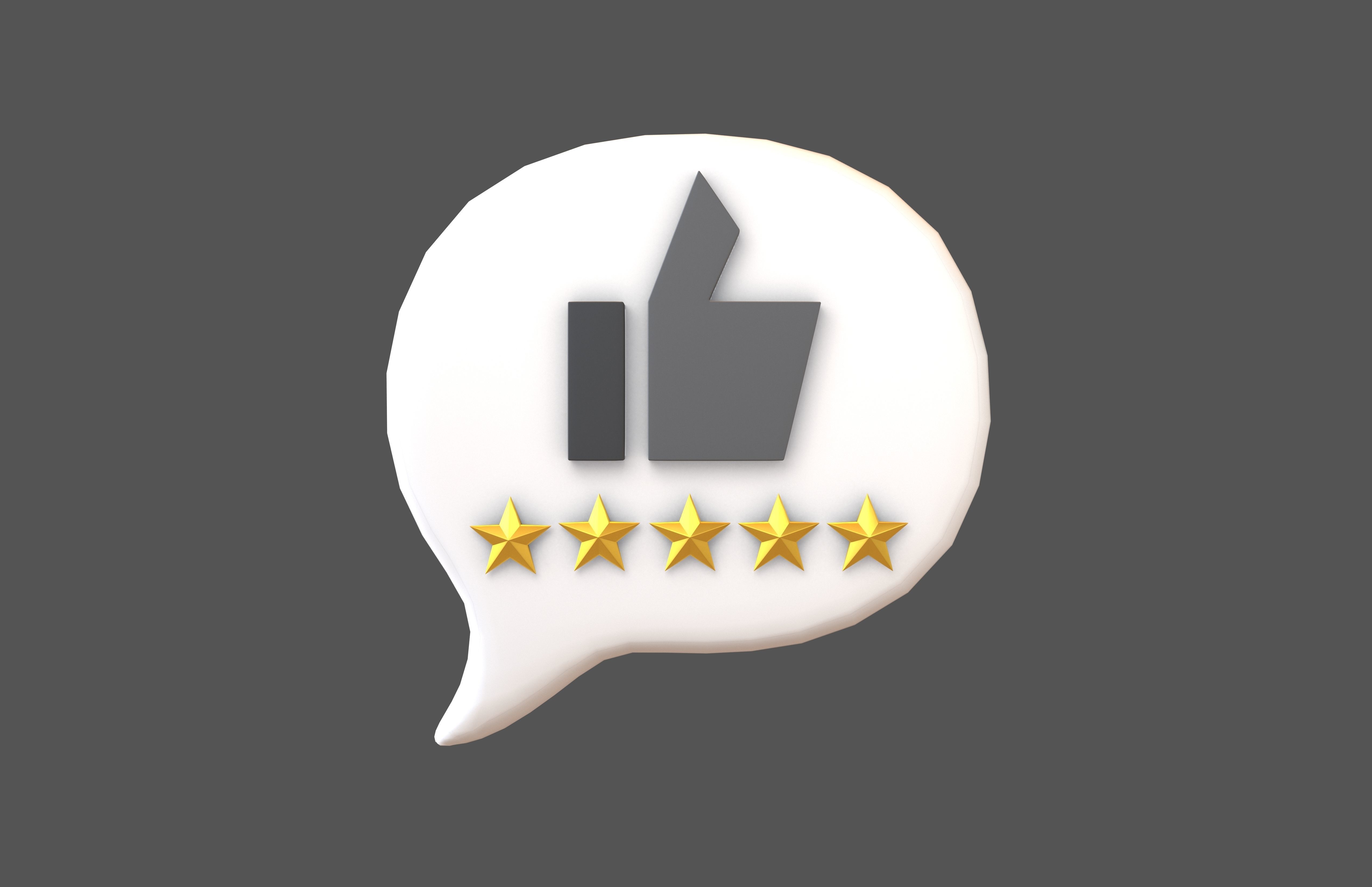 Rating Five Star Bubble Icon V1 006 Low-poly 3D model_1