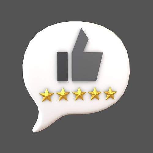 3D model Rating Five Star Bubble Icon V1 006 VR / AR / low-poly | CGTrader