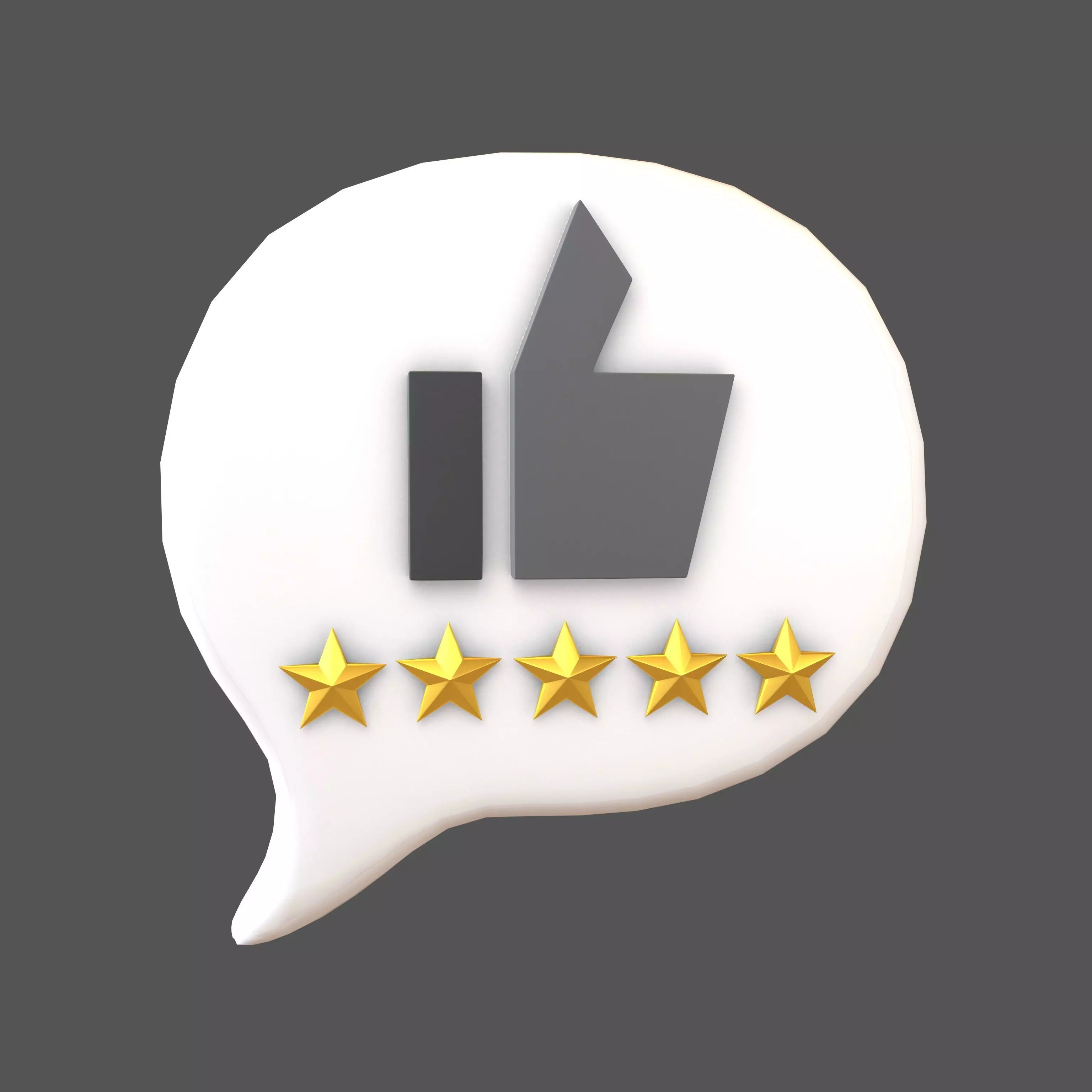 Rating Five Star Bubble Icon V1 006 Low-poly 3D model_0