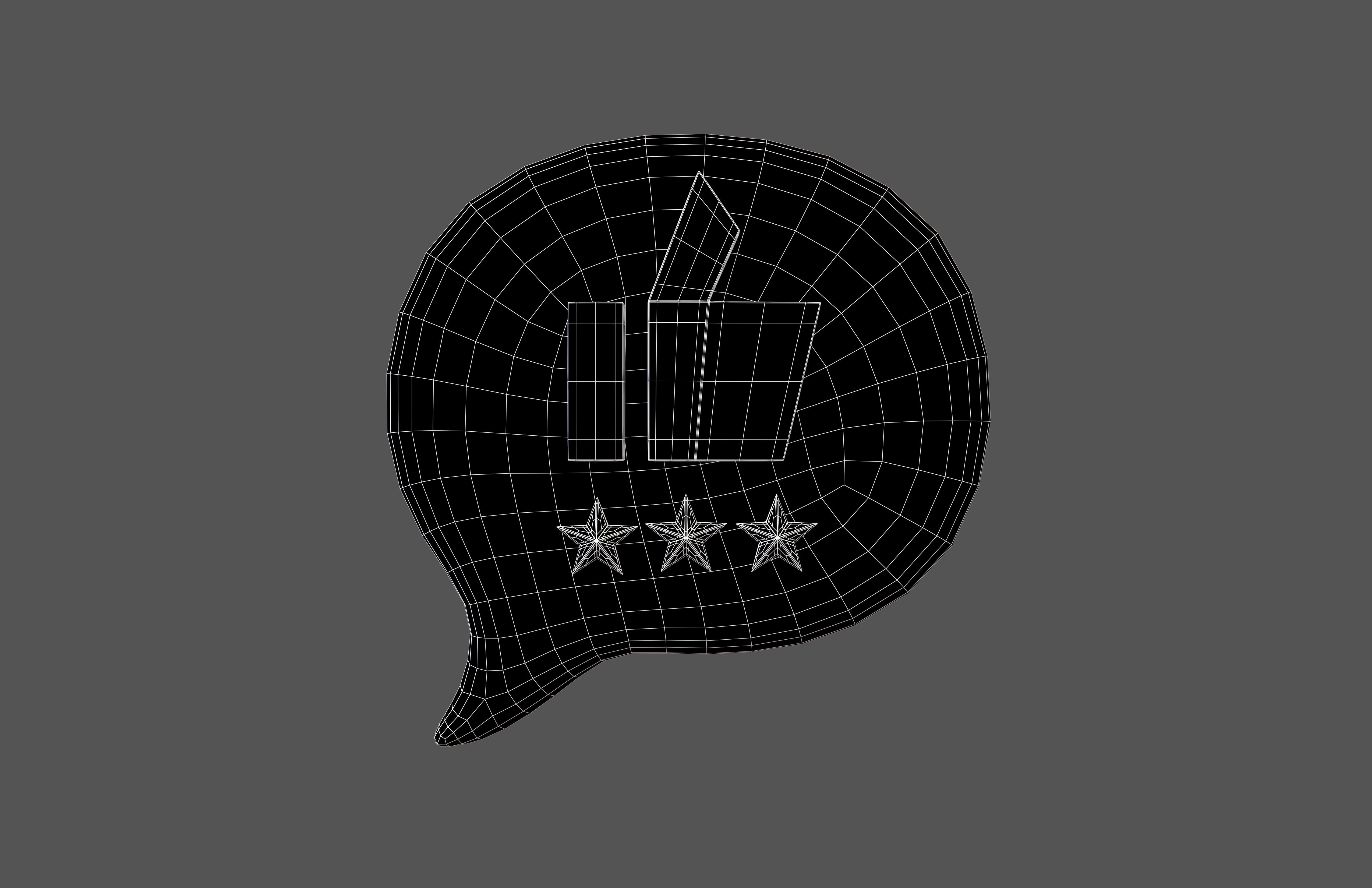 Rating Five Star Bubble Icon V1 007 Low-poly 3D model_6