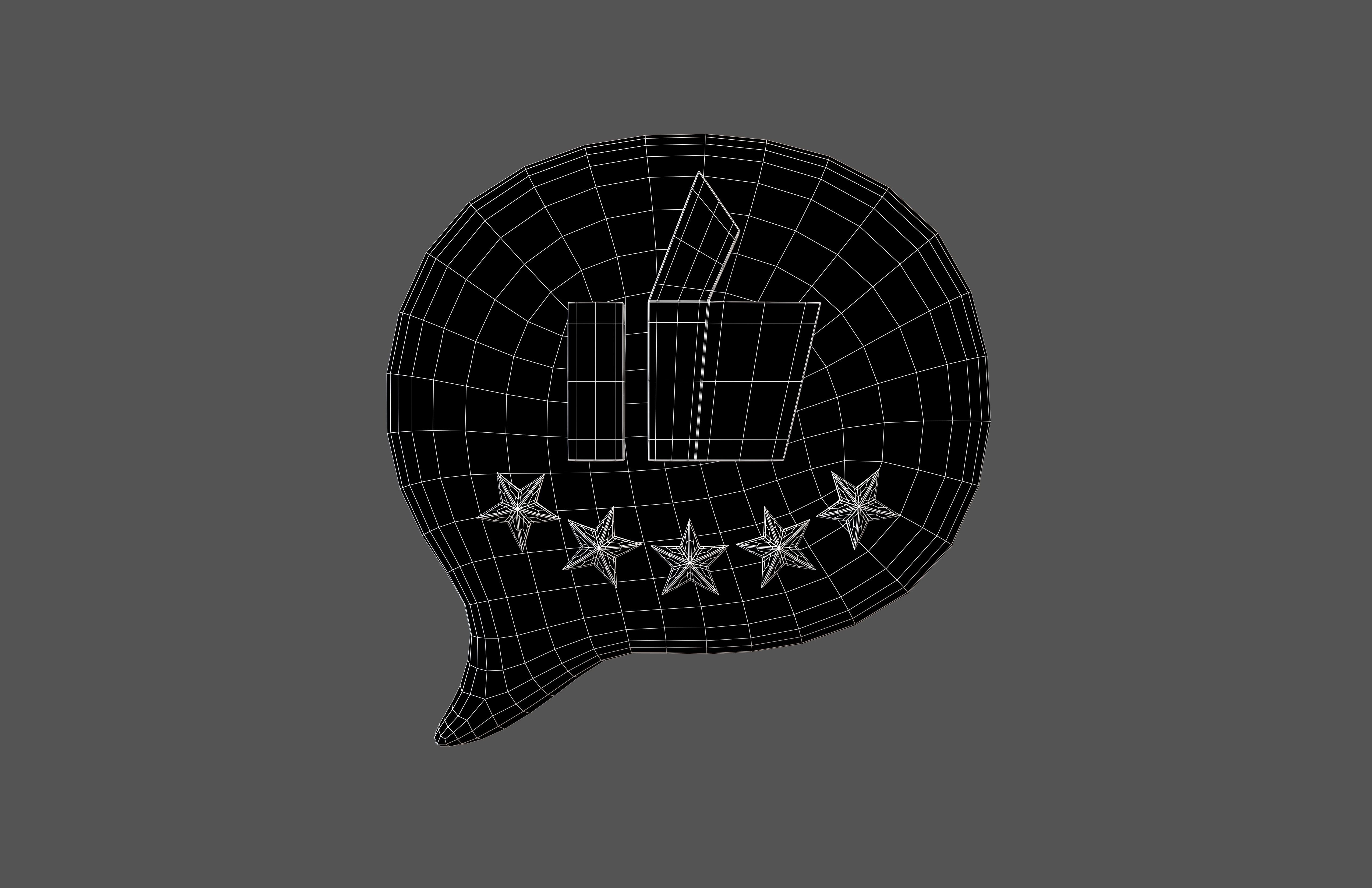 Rating Five Star Bubble Icon V2 004 Low-poly 3D model_5