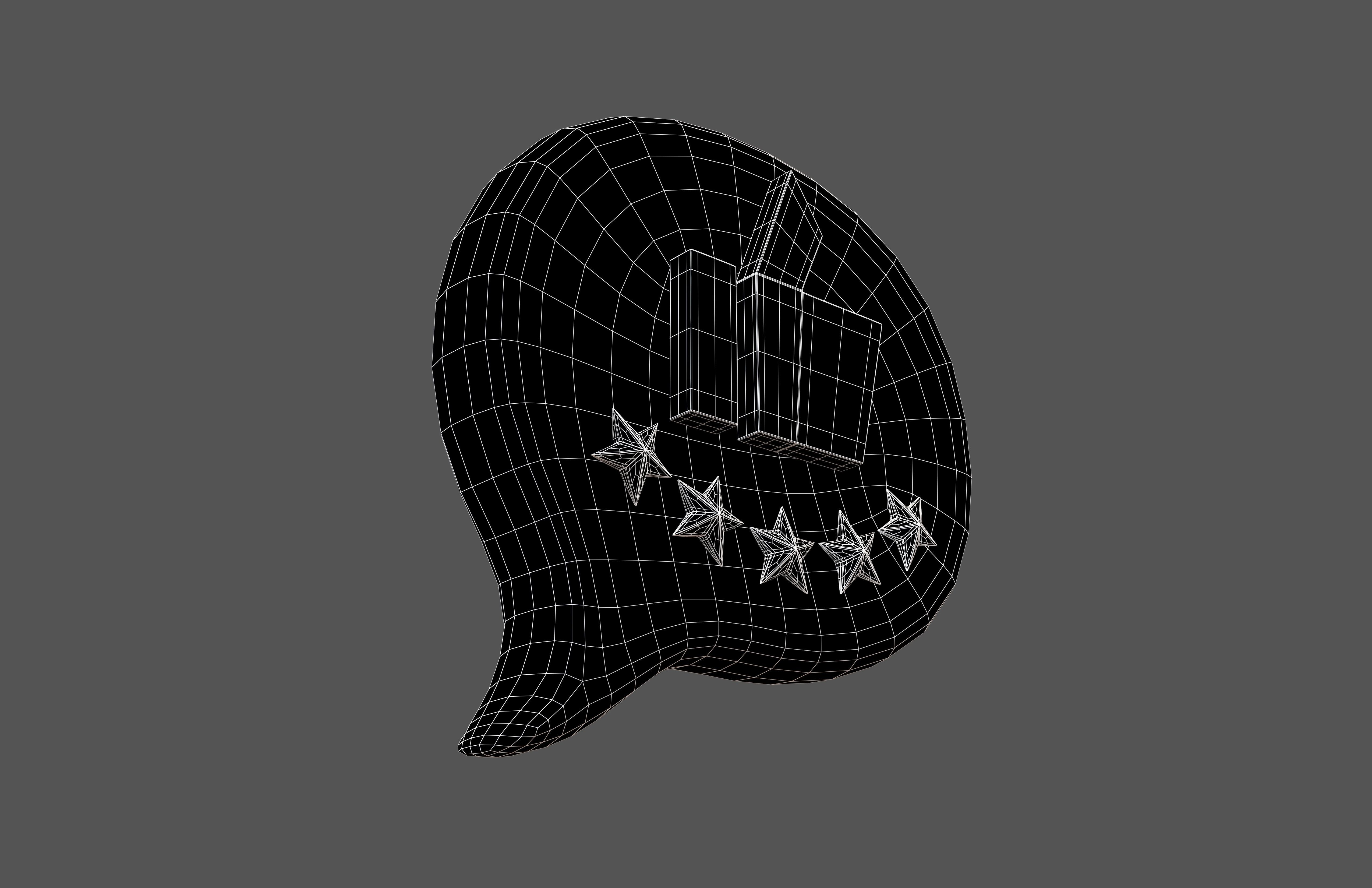 Rating Five Star Bubble Icon V2 004 Low-poly 3D model_8