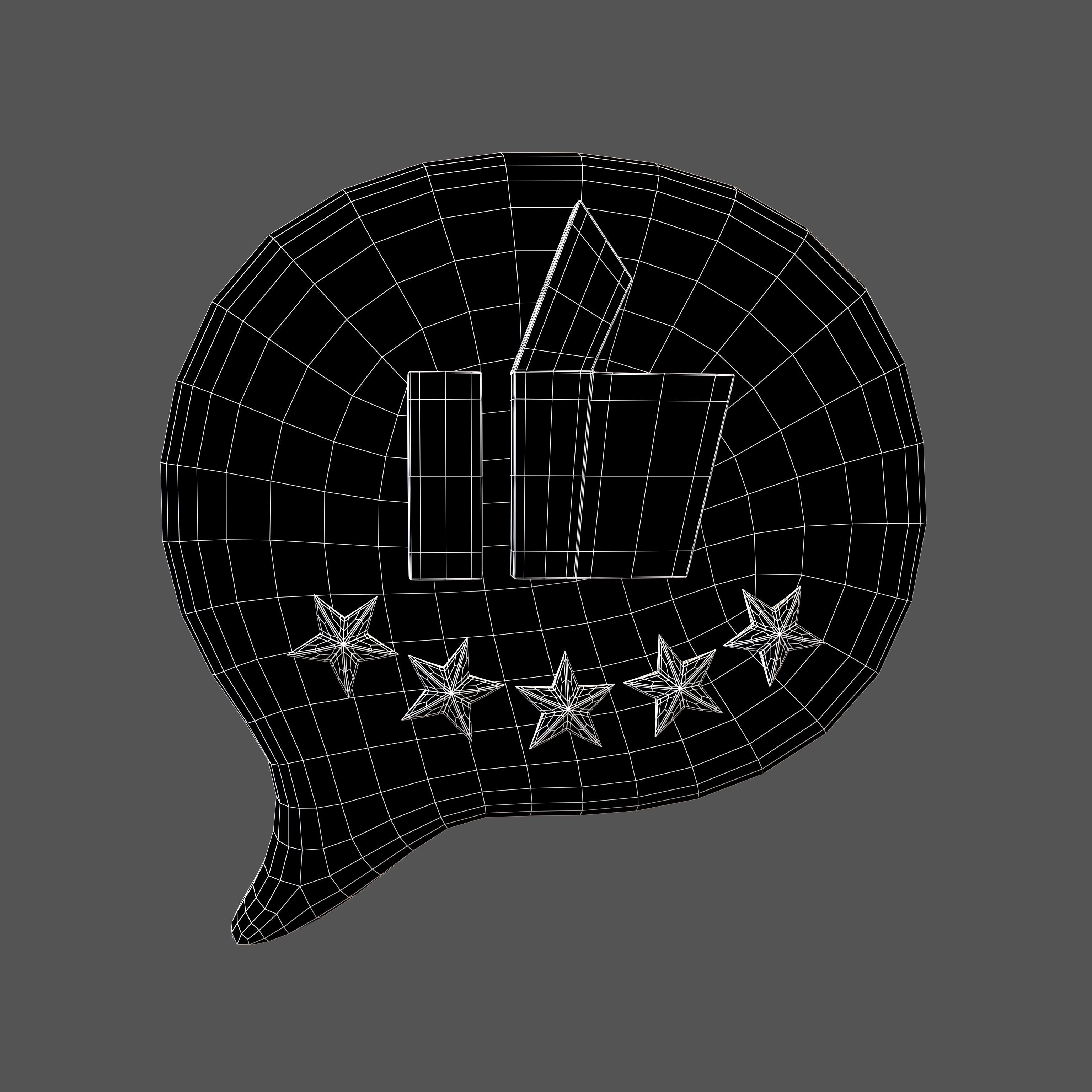 Rating Five Star Bubble Icon V2 008 Low-poly 3D model_5