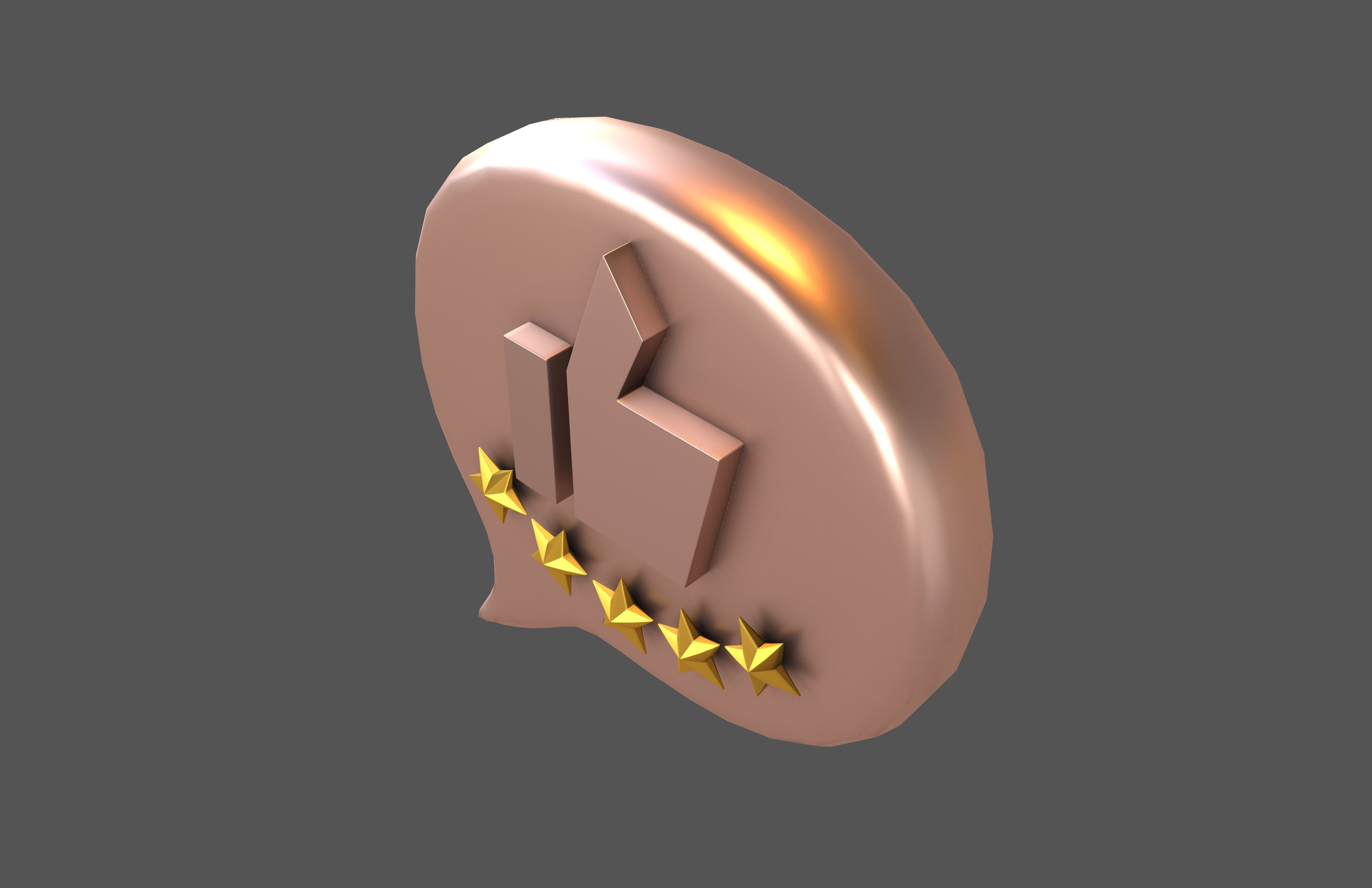 Rating Five Star Bubble Icon V2 011 Low-poly 3D model_2