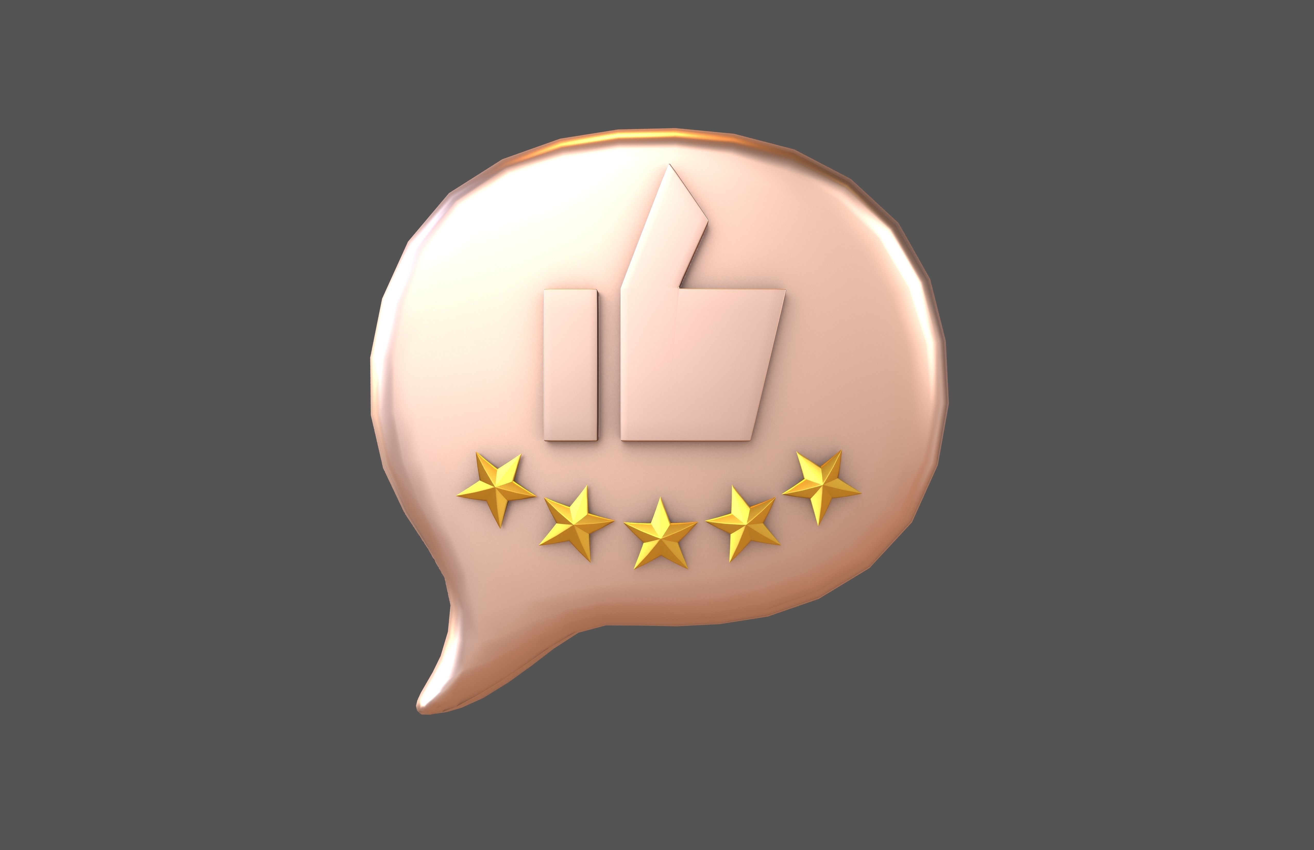 Rating Five Star Bubble Icon V2 011 Low-poly 3D model_1