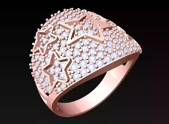 Star Ring - Womens Rings - SN257 3D print model