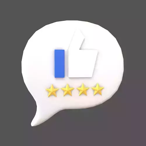Rating Four Star Bubble Icon V1 001 Low-poly 3D model