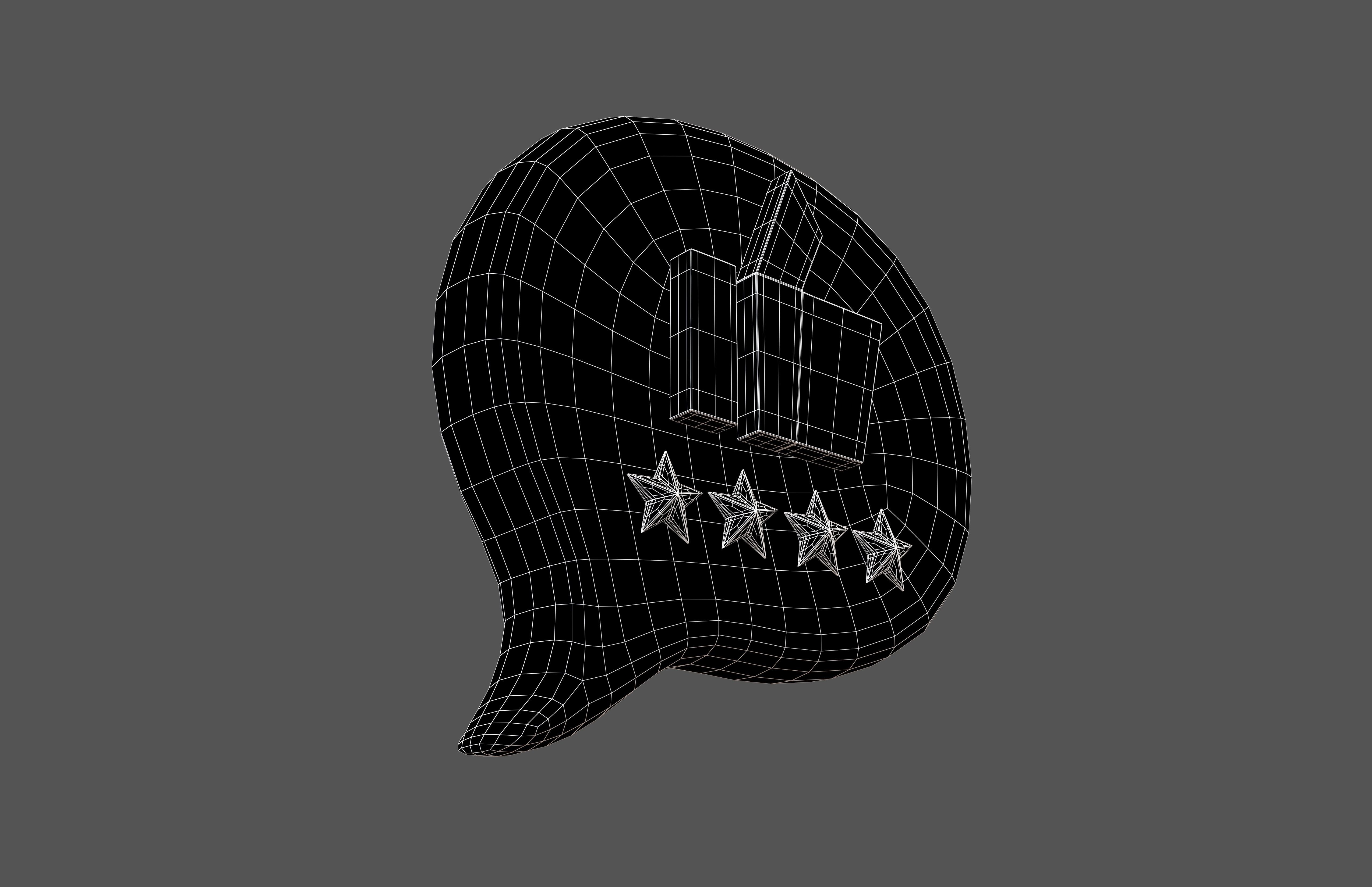 Rating Four Star Bubble Icon V1 007 Low-poly 3D model_7