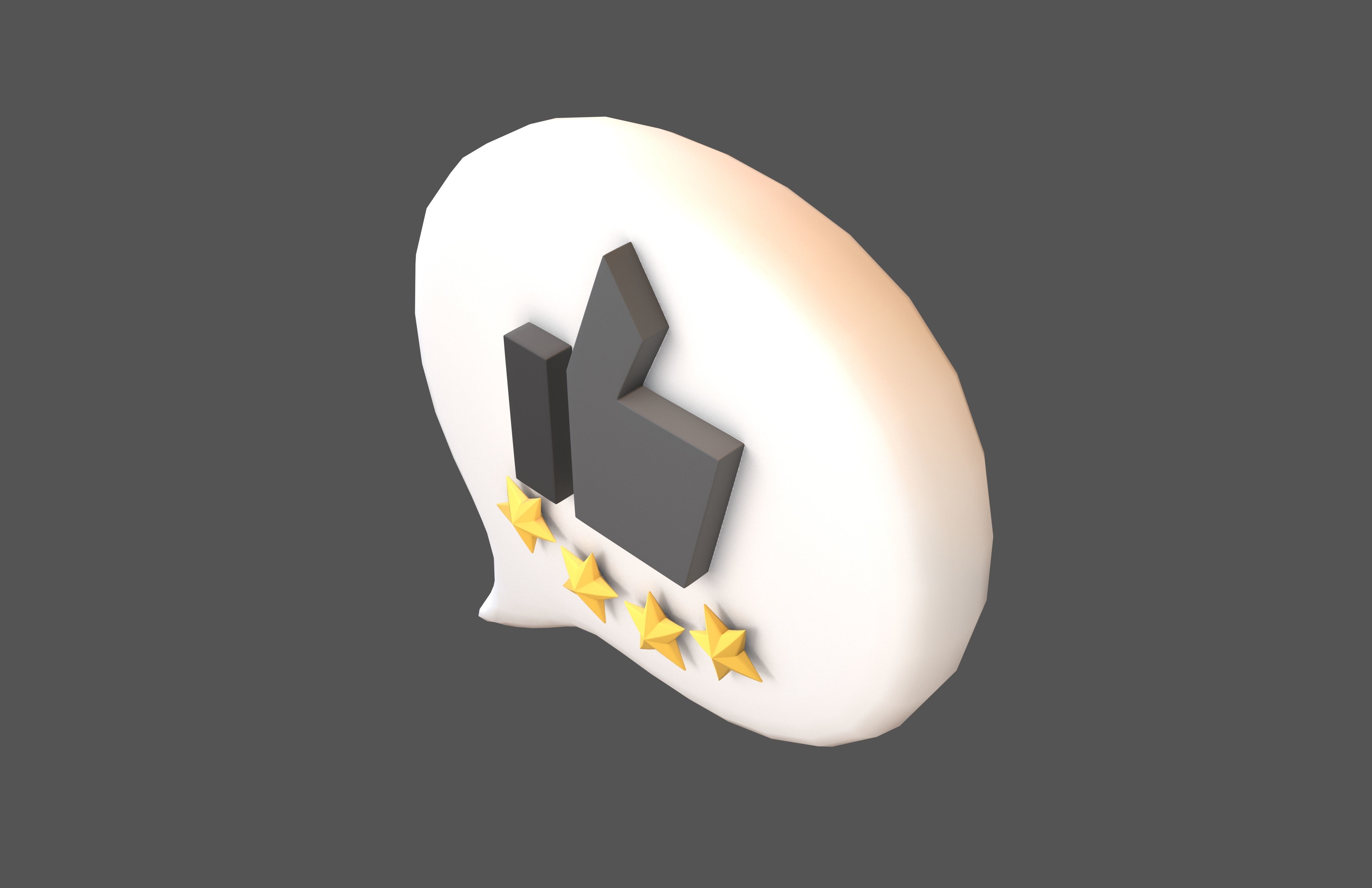 Rating Four Star Bubble Icon V2 002 Low-poly 3D model_1