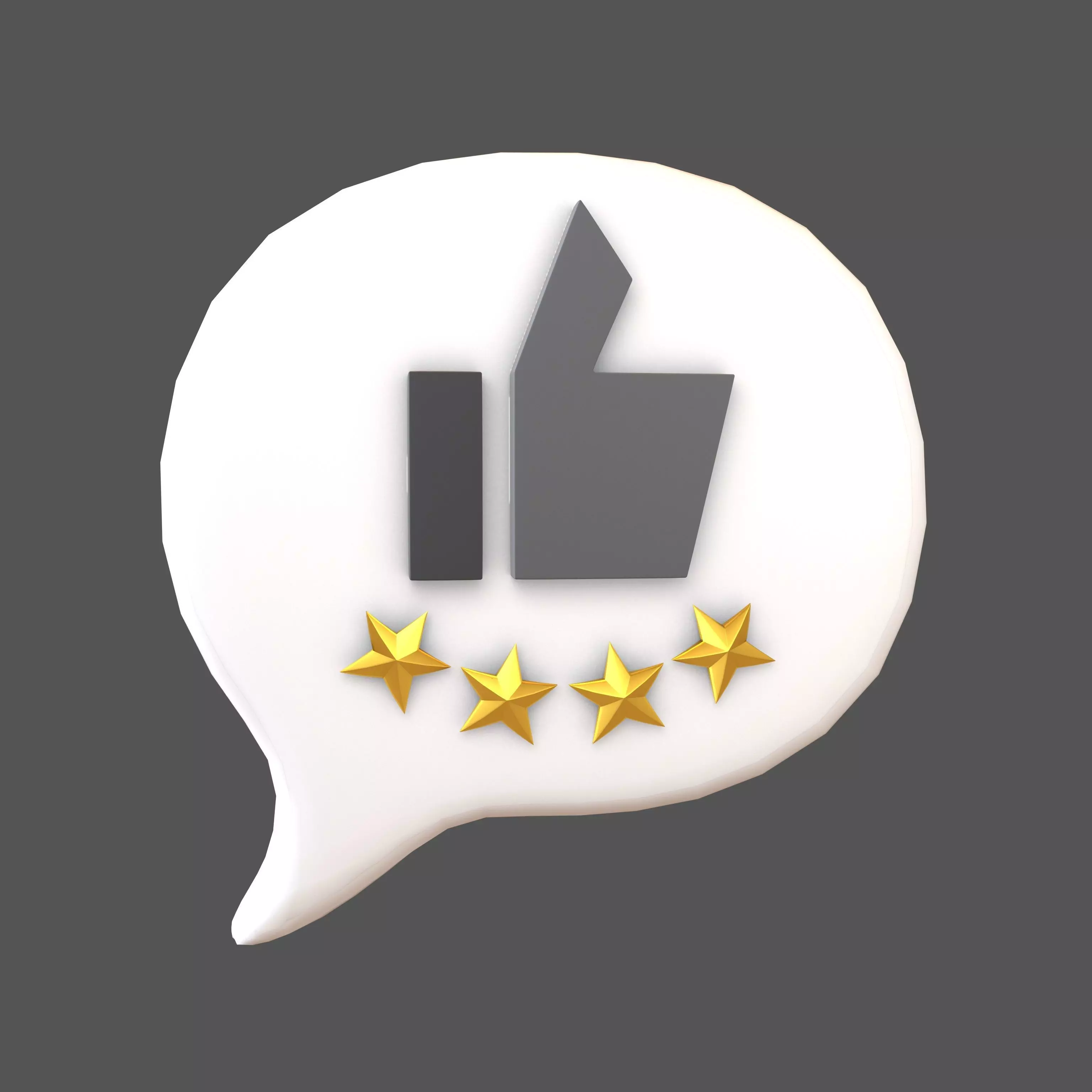 Rating Four Star Bubble Icon V2 006 Low-poly 3D model_0