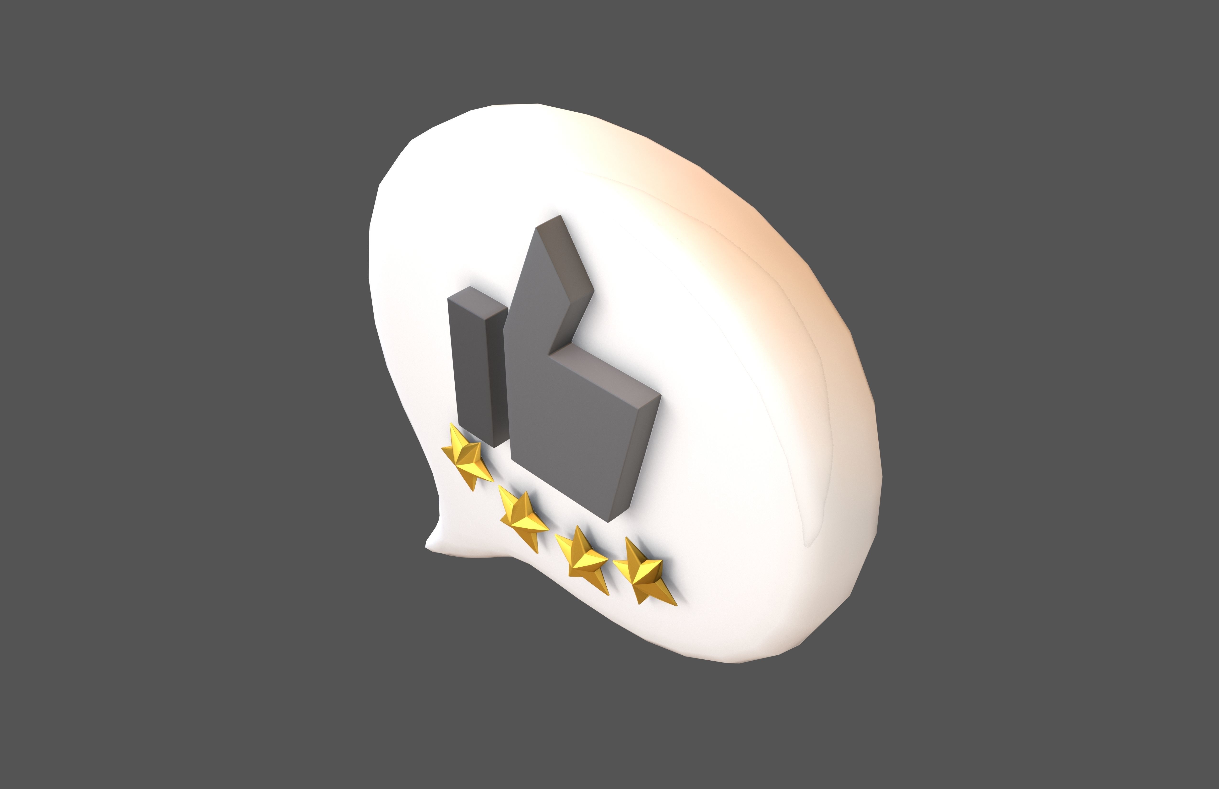 Rating Four Star Bubble Icon V2 006 Low-poly 3D model_2