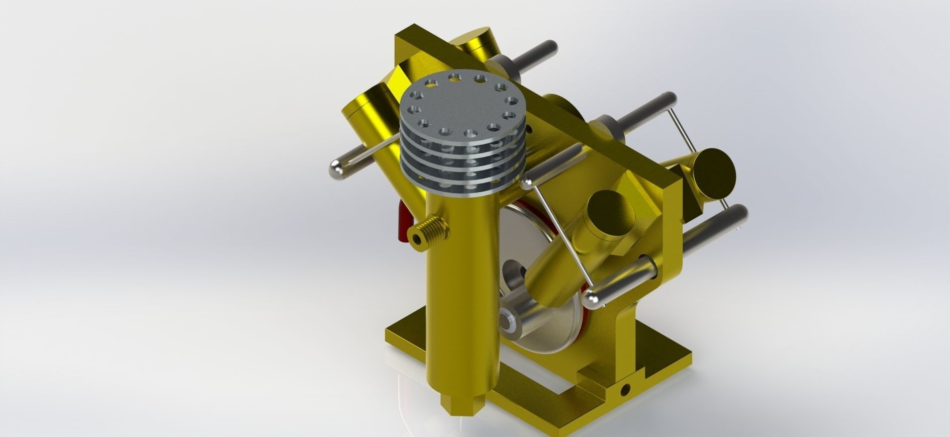 4-CYLINDER OSCILLATING STEAM ENGINE 3D model_7